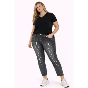 Blue Republic Skinny Jeans Womens 7 Black Distressed Shredded Denim Grunge Punk